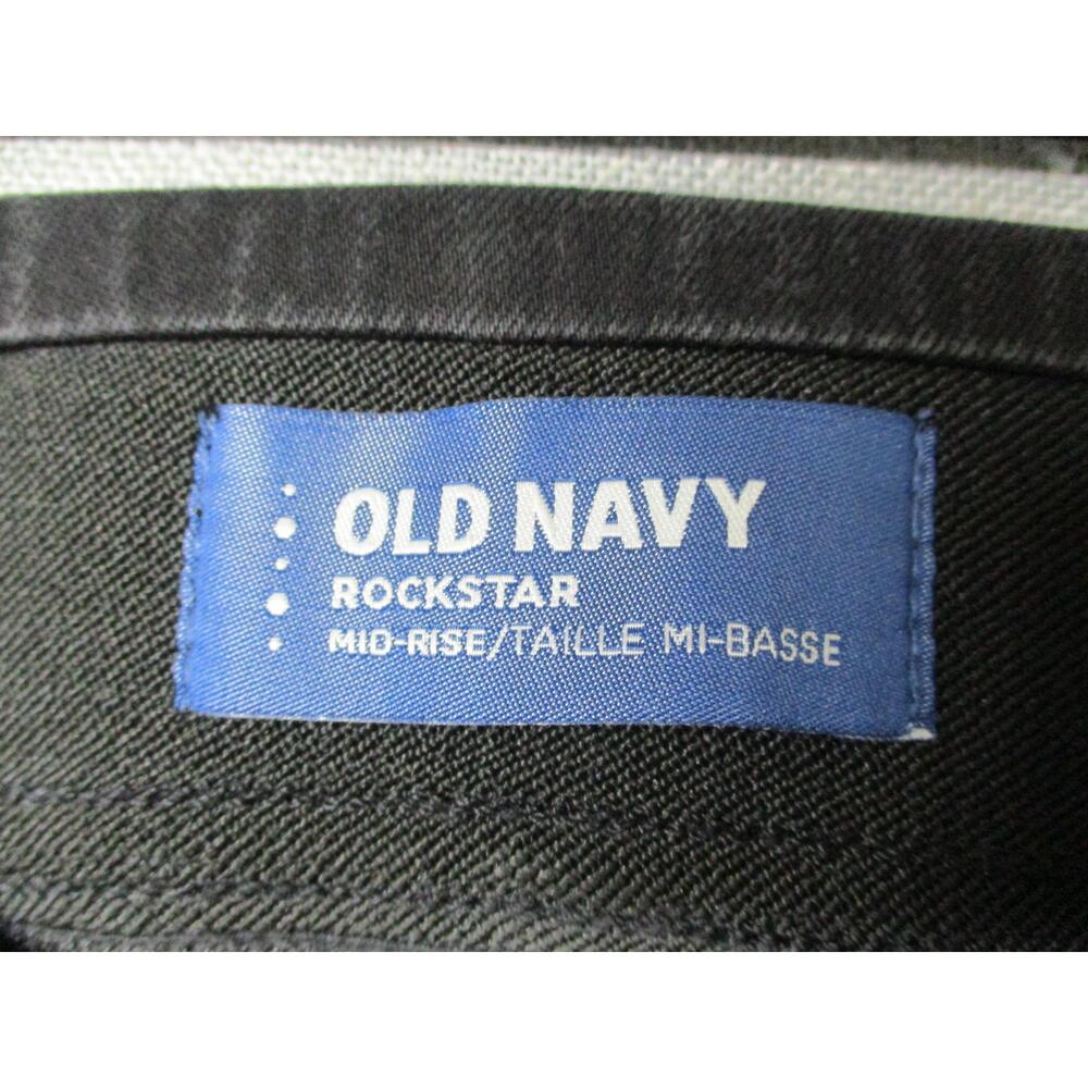 Old Navy Rockstar Black 15oz Distressed Raw Hem Jeggings Womens Size 14P - Picture 8 of 12